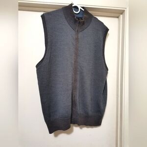 Black Brown 1826 Mens 100% Merino Wool Sleeveless  Sweater Vest